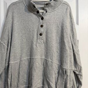 Oversized Grey Button-Up Sweater